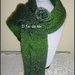 Sciarpa in lana verde, accessorio donna, ferri