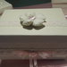 Scatola contenitore portagioie "la preziosa" , realizzata a mano, rivestita in  lino e decorata con pizzo, nastri, cordoncino  e fiori,