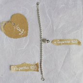Bracciale con pepite ovaline in argento 925 e ciondolo pendente Campanello
