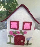 Scatola di feltro porta box per fazzoletti di carta, quadrato, toni sul rosa