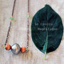 Collana in rame con perle argentate e in cristallo, in stile country chic