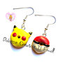 Orecchini Donut Ciambella - pikachu Poké Ball sfera pokemon HANDMADE