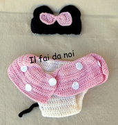 Vestito carnevale Minnie per neonata, outfit baby set foto