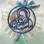 Capoculla sopraculla ricamato con San Padre Pio celeste