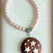 Bracciale in fimo handmade perle rosa e pan di stelle elegante idea regalo Natale kawaii regalo epifania calza befana