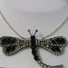 Collana girocollo argento con libellula in strass