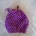 Cappello/Scaldacollo 2in1.. lavorato all'uncinetto punto puff stitch, filato acrilico color viola medio. Piccola corda treccia. 