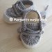 Scarpine sneakers bimbo colore grigio - lana e alpaca - uncinetto - crochet