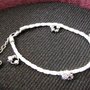 Bracciale/cavigliera con cuore ed elementi in argento tibetano