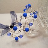 Bracciale wire con perle cerate e Swarovski blu