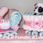 Torta di Pannolini Pampers Treno trenino + peluche idea regalo nascita battesimo baby shower