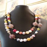 Collana Perline Rotonde Multicolore 18" - Perle Di Conchiglia Mare - Foto 6