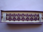 Bracciale elegante a tessitura di perle con swarovski