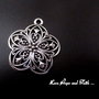 Charm "fiore" color argento (29x26mm) (cod. New)