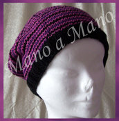 Cappello abbondante - nero viola rosa