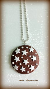 Ciondolo in fimo handmade biscotto pan di stelle idea regalo Natale kawaii regalo epifania calza befana