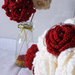 Centrotavola Matrimonio uncinetto fiori, matrimonio invernale, vintage, shabby chic, rosso, ecologico 