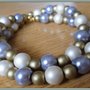 Bracciale donna doppia fila a tre colori di perle