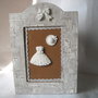 Quadretto decorativo stile shabby con gessetti e pizzo