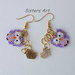 Orecchini "Gufo viola" realizzati con perline Miyuki delica