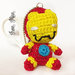 Pupazzetto portachiavi uncinetto amigurumi Iron Man Avengers Tony Stark