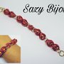 RED BEADS: Bracciale con Perle Rosso e Oro