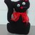 Ferma porta gatto Nerone con fiocco rosso regalo Natale
