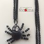 Collana lunga Halloween ragno nero