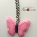 Collana lunga farfalla rosa