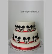 Topolino/Mickey-Decorazioni di zucchero  per torta,cupcakes o biscotti (confezione da 6 pezzi) 