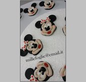 Topolina/Minnie-Decorazioni di zucchero per torta,cupcakes o biscotti (confezione da 6 pezzi)