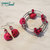 Bracciale e orecchini con teschi di howlite