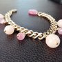 *Parure Semi di Loto* - Bracciale con catena, Occhi di Gatto e Agata Rosa