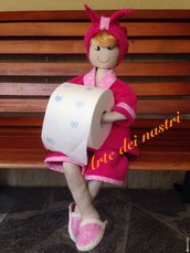 Bambola porta rotolo carta igienica decorazione per il bagno 