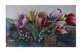 Quadro acrilico su tavola "Tulipani"
