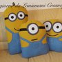 Tris Lotto Cuscini Minions Minion realizzati a mano biscotto idea regalo San Valentino 