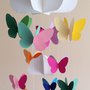 Decorazione per cameretta, con farfalle colorate e nuvole, 3D