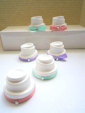 gessetti profumati a forma di mini wedding cake con strassino 2,5 cm