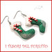 Orecchini Natale " calza verde befana " cernit Kawaii idea regalo