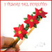 Cerchietto Natale 2016 " tre stelle di Natale rosso" fimo cernit Kawaii idea regalo bambina ragazza handmade