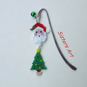 Segnalibro "Navidad" con ciondoli realizzati con perline delica