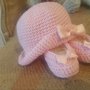 Scarpine e cappello  chic  baby rosa