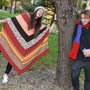 poncho lana a righe colorate 