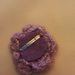 spilla fiore lilla con bottone viola