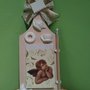 Tagliere in legno shabby con gessetti bianchi idea regalo Natale.