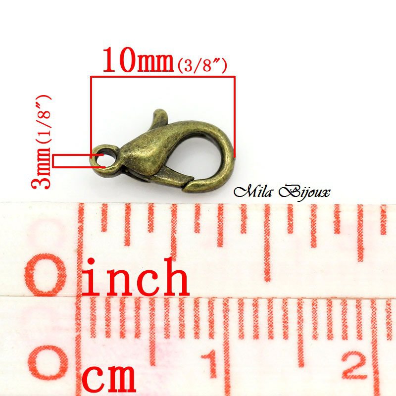 2 Moschettoni Vintage In Bronzo - Portachiavi Decorativi Per Borse E Zaini - Foto 8