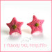 Orecchini Natale lobo " stella di Natale rosa glitter " fimo cernit Kawaii idea regalo perno