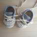 Scarpine sneakers neonato colore  panna e azzurro  - uncinetto - nascita - baby shower