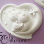 Cuore con Gufi in Polvere di Ceramica