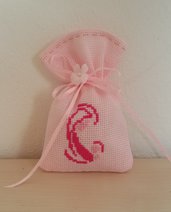 Inserzione riservata "n.50 sacchettini in tela aida rosa con ricamo madonnina"